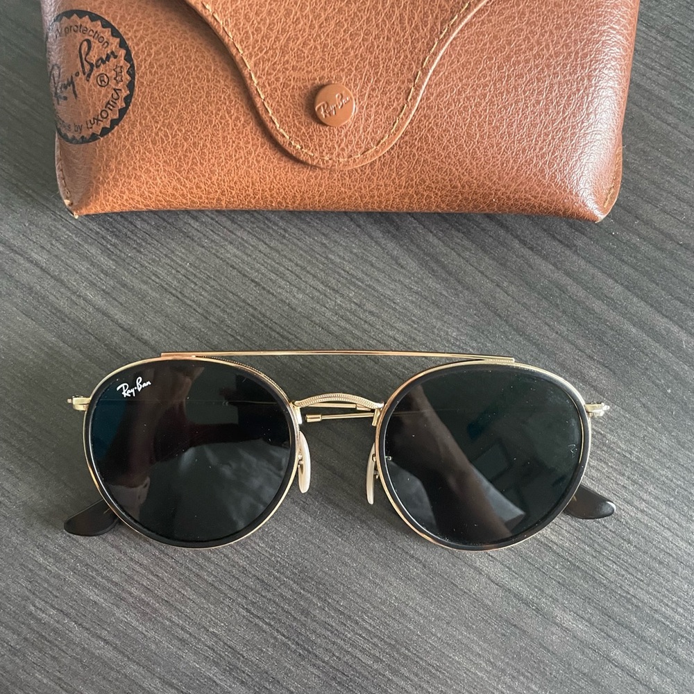 Ray-Ban Gold and Black Sunglasses